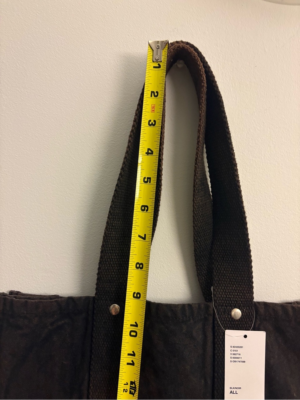 NWT Urban Outfitters BDG Washed Black Canvas Tote / Large Carryall - Picture 10 of 10